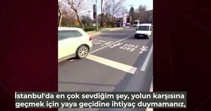 İstanbul'da Yabancı Turist Yaya Geçidini Kullanamadı, Sosyal Medyada Tepki Çekti
