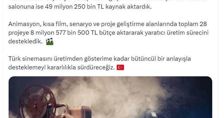 2026'da Türk Sinemasına Rekor 57,8 Milyon TL Destek Sağlandı