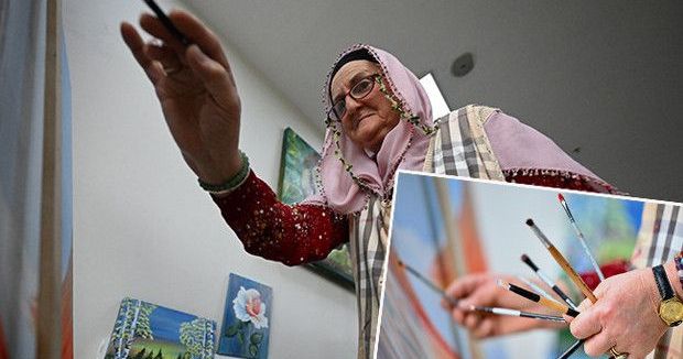 69 Yaşında Başlayan Gönül Alemdar, 100'den Fazla Tablo Yaptı ve Sergi Açmayı Hedefliyor
