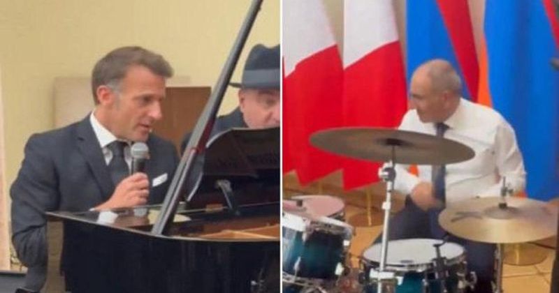Macron ve Paşinyan'dan Erivan'da Unutulmaz Canlı Müzik Performansı