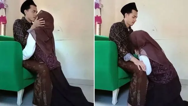 Endonezya'da Kadının İşten Dönen Eşine Sevgi Dolu Karşılama Anları İkiye Bölündü