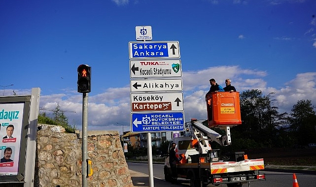 Kocaeli Stadı'nın Yeni İsim Tabelaları Hızla Yerleştirildi