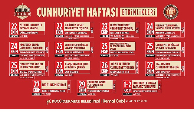 Küçükçekmece’de Cumhuriyet’in 102. Yılı Çeşitli Etkinliklerle Kutlanacak