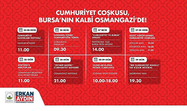 Bursa Osmangazi’de 29 Ekim Cumhuriyet Bayramı Coşkusu