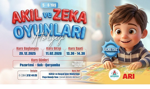 Nevşehir Belediyesi'nden Akıl ve Zekâ Oyunları Atölyesi