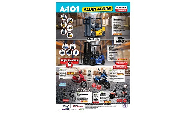 25 Aralık'ta A101'de Endüstriyel Forklift ve Teknolojik Ürünler Öne Çıkıyor